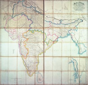Mapa de la India, 1857